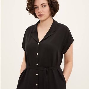 Frank and Oak Textured Camp Collar Dress NWOT